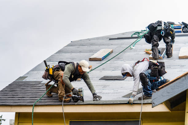 Professional Gutter Installation technician working in Tryon, NC